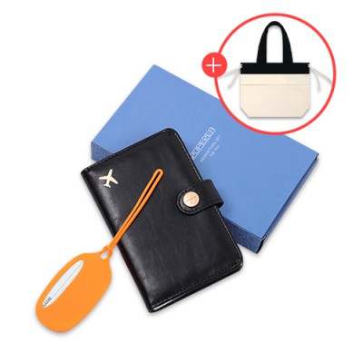 로페리아 실리콘 심플 네임택,트레블 RFID 스캔방지 여권지갑,복주머니형 에코백 세트