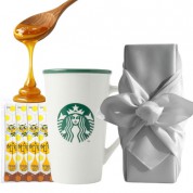 스타벅스 시그니처 그린 사이렌 머그 + 국내산 허니스틱 + 보자기포장 세트