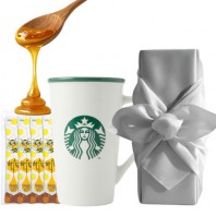 스타벅스 시그니처 그린 사이렌 머그 + 국내산 허니스틱 + 보자기포장 세트