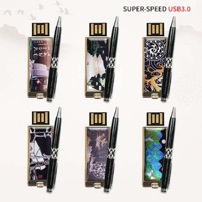 빛나 민족의 유산 시리즈 자개 2종세트 (USB메모리+자개볼펜 3.0 16GB~128GB) 6종 이미지