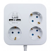 러그박스 3구 사각큐브 USB 멀티탭 1.4m