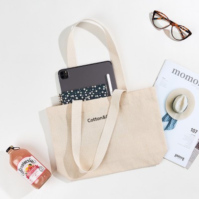 [국내제작] 코튼앤코 커스텀 가로형 에코백(36x25x8)