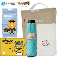 카카오 생활건강세트 4호 (카카오5단우산+카카오세면수건+수앤수물티슈+여행용티슈)