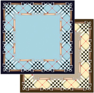 테두리 체크 스카프