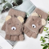 플러시 보송베어 터치가능 반장갑