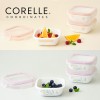 코렐_코디네이츠 밀크글라스 밀폐용기 정사각 3종 (산호세/자카드밴드)