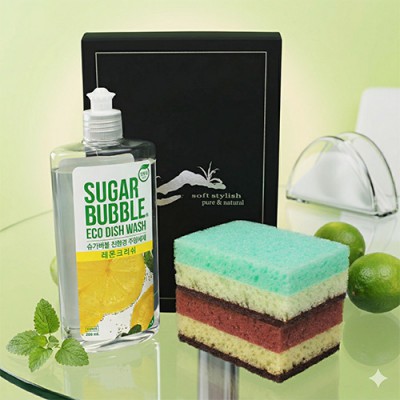 슈가버블 주방세제 + 양면 떡수세미 2개