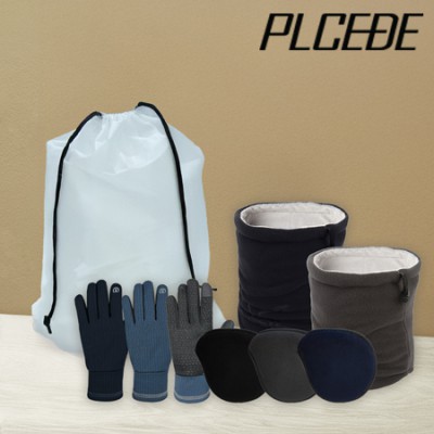 플씨드 겨울 4종 EVA파우치 A세트 (극세사 터치 장갑+프리미엄 넥워머+왕 귀마개)