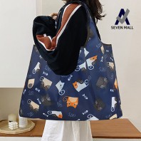 세븐몰 고양이 포켓 장바구니 시장가방 에코백