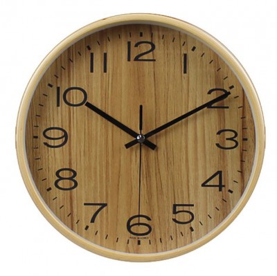 255 무소음원목벽시계 小