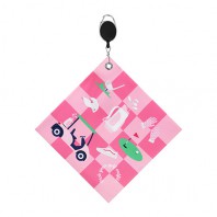 체크핑크 골프릴타월