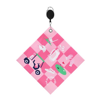 체크핑크 골프릴타월