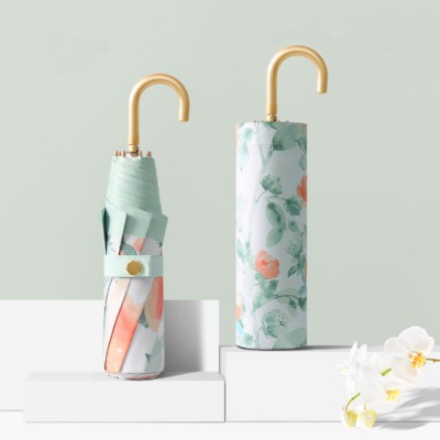 로페리아 8K 3단수동 골드곡자손잡이 플라워가든 우양산_칼라UV차단코팅(UPF50+)(0190238)