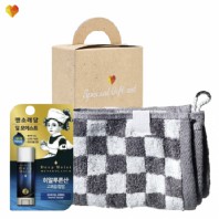 브생건 그레이뱀부고리수건 립밤세트 49호(뱀부선염핸드타올+멘소래담 딥모이스트 립밤)