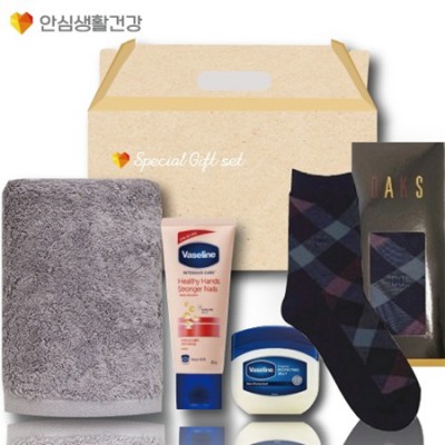 돌봄케어124호(닥스양말+국산타올170g+바세린 젤리+바세린 핸드크림)