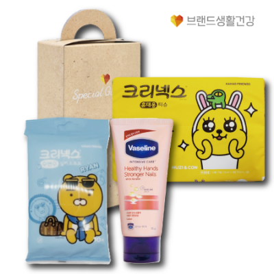브생건86-2호 3종세트(바세린핸드크림+카카오물티슈+카카오미용휴지)