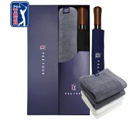 PGA 2단자동 빈티지우드+260g 코마사 면사타올 세트