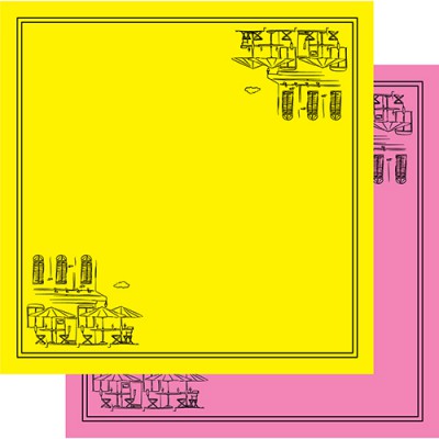 카페 풍경 스카프 60*60 면60수