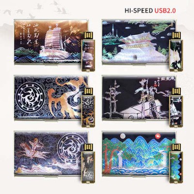 빛나 민족의 유산 시리즈 자개 2종세트 (명함케이스+USB메모리 2.0 4GB~128GB) 6종 이미지