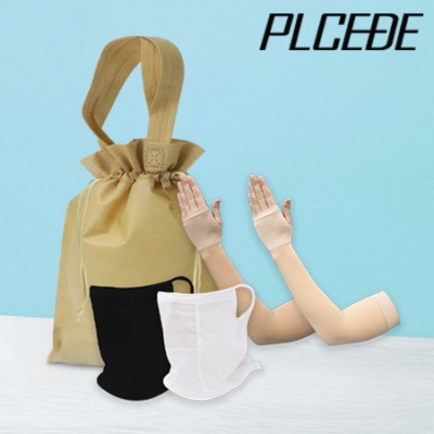 플씨드 여름 3종 복주머니 파우치 G세트 (선케어 스킨 손 쿨토시+메쉬 귀걸이 쿨마스크)