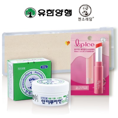 안티푸라민케어세트2호(유한양행+멘소래담 립아이스 컬러립밤)
