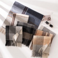 로페리아 고급 니트 체크 무늬 여성 남성 목도리(0216535)