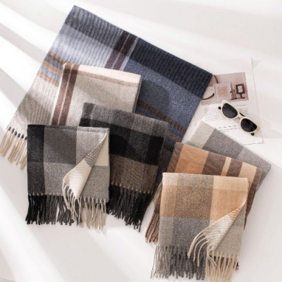 로페리아 고급 니트 체크 무늬 여성 남성 목도리(0216535)