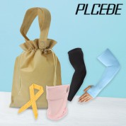 플씨드 여름 5종 복주머니 파우치 B세트 (일반 밴딩 쿨토시+고급 손등커버형 쿨토시+물방울 쿨스카프+귀걸이 쿨마스크)