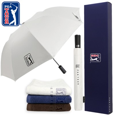 PGA 2단자동 암막 우양산+150g면사타올세트