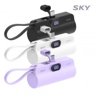 스카이 필 X13 LED 도킹형 일체형 미니 보조배터리 C타입, L타입 케이블 스탠드 휴대용