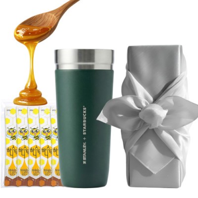 스타벅스 SS 스탠리 그린 아이슬란드 텀블러 국내산 허니스틱 보자기세트