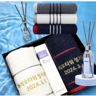 송월타올선물세트 송월타월+디퓨저 방향제 500ml