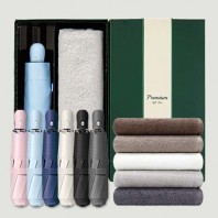 라이트핏 초경량 3단자동 암막양우산+송월타올뉴컬러무지150g 우산타올 선물세트