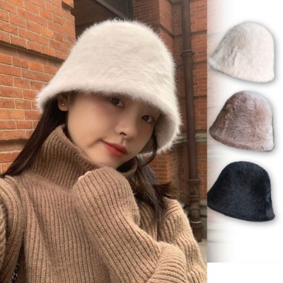 포근 퍼 버킷햇 벙거지모자