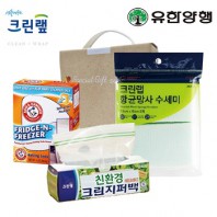 친환경스위트홈세트45호(암앤해머냉장고탈취제+크린랩지퍼백+항균망사수세미)