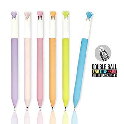 더블볼 투톤 하트 라바 젤펜(0.5)