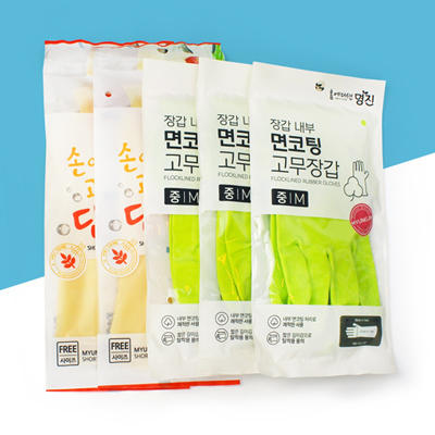 면코팅 단미니 고무장갑 5종세트