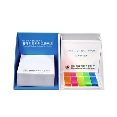 큐브형-큐브박스점착메모함+고급투명케이스 풀칼라필름지(20매)+(인입식-내장형자석)