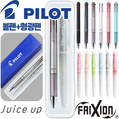 파이롯트 쥬스업3색0.4+지워지는프릭션라이트내추럴형광펜세트