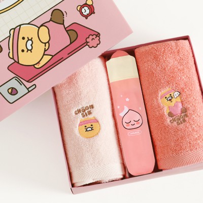 카카오 선물세트 카카오 수동우산+카카오 코마사40수타올(2개)