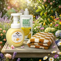 아이깨끗해 핸드워시 슈가버블 주방세제 주방타올 3종세트