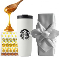 스타벅스 SS 플리퍼 사이렌 텀블러 + 국내산 허니스틱 + 보자기포장 세트