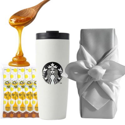 스타벅스 SS 플리퍼 사이렌 텀블러 + 국내산 허니스틱 + 보자기포장 세트