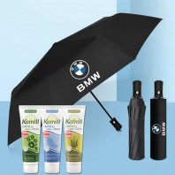 우산선물세트 카밀 핸드크림 로션 + 3단자동우산 완전자동우산) UV차단 양우산 암막 자외선차단, 판촉 선물 행사 기념 답례품 기프트 세트
