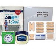 유한양행 구급키트 9호 (쿨파스,안티푸라민,바세린50ml,구급밴드세트면봉22p 4종세트)