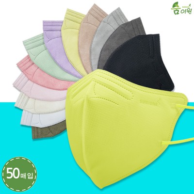 KF94 신형 숨이원 새부리형 4중 12종 컬러마스크 대형 50매입