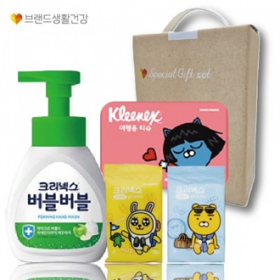 브생건153호 4종세트(크리넥스 버블버블 핸드워시+카카오 여행용티슈+카카오 수앤수물티슈2개)