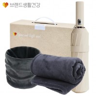 브생건 방한세트 87호(벨벳 넥워머+24K UV차단 3단 완전자동암막 우산+따소담 무릎담요)