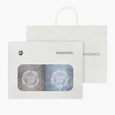 [송월타올] 송월 땡큐 190g 뱀부얀 2p 선물세트(쇼핑백)