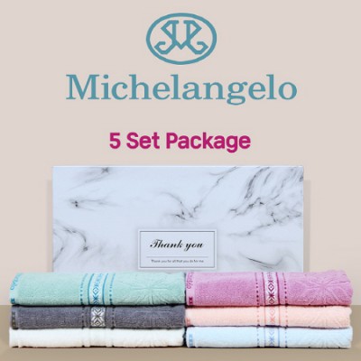 미켈란젤로 마시멜로 세면타월 5P